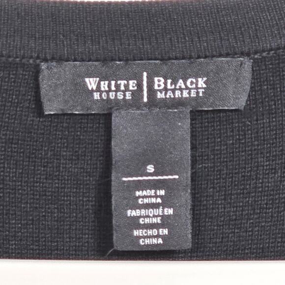 White House Black Market Full Zip Knit Black Beaded Cardigan. Size Small - Picture 4 of 9